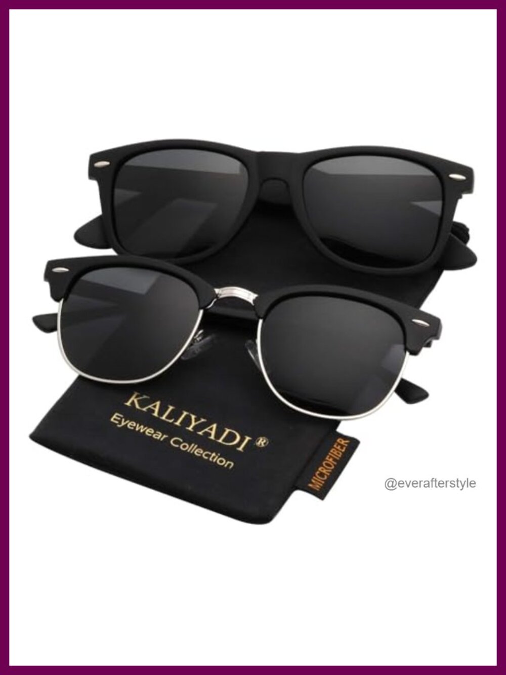 Semi-Rimless Polarized Sunglasses UV400 Metal Frame Wayfarer Medium